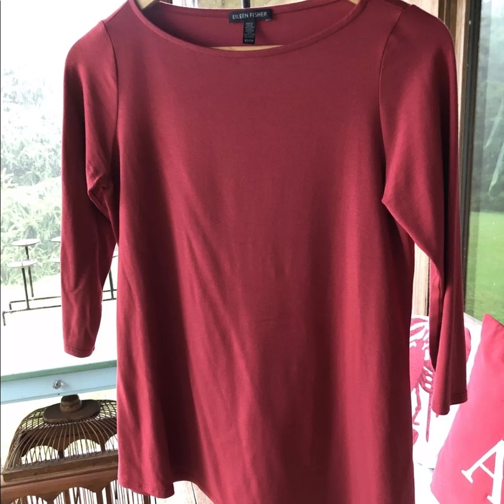 Eileen Fisher Red Saffron xs top